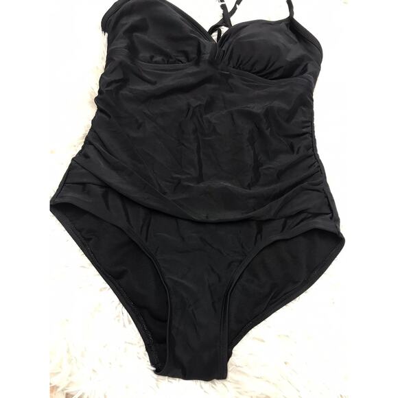 KONA SOL one -piece Black Swimsuit size M Womens Criss Cross Back - Picture 4 of 8